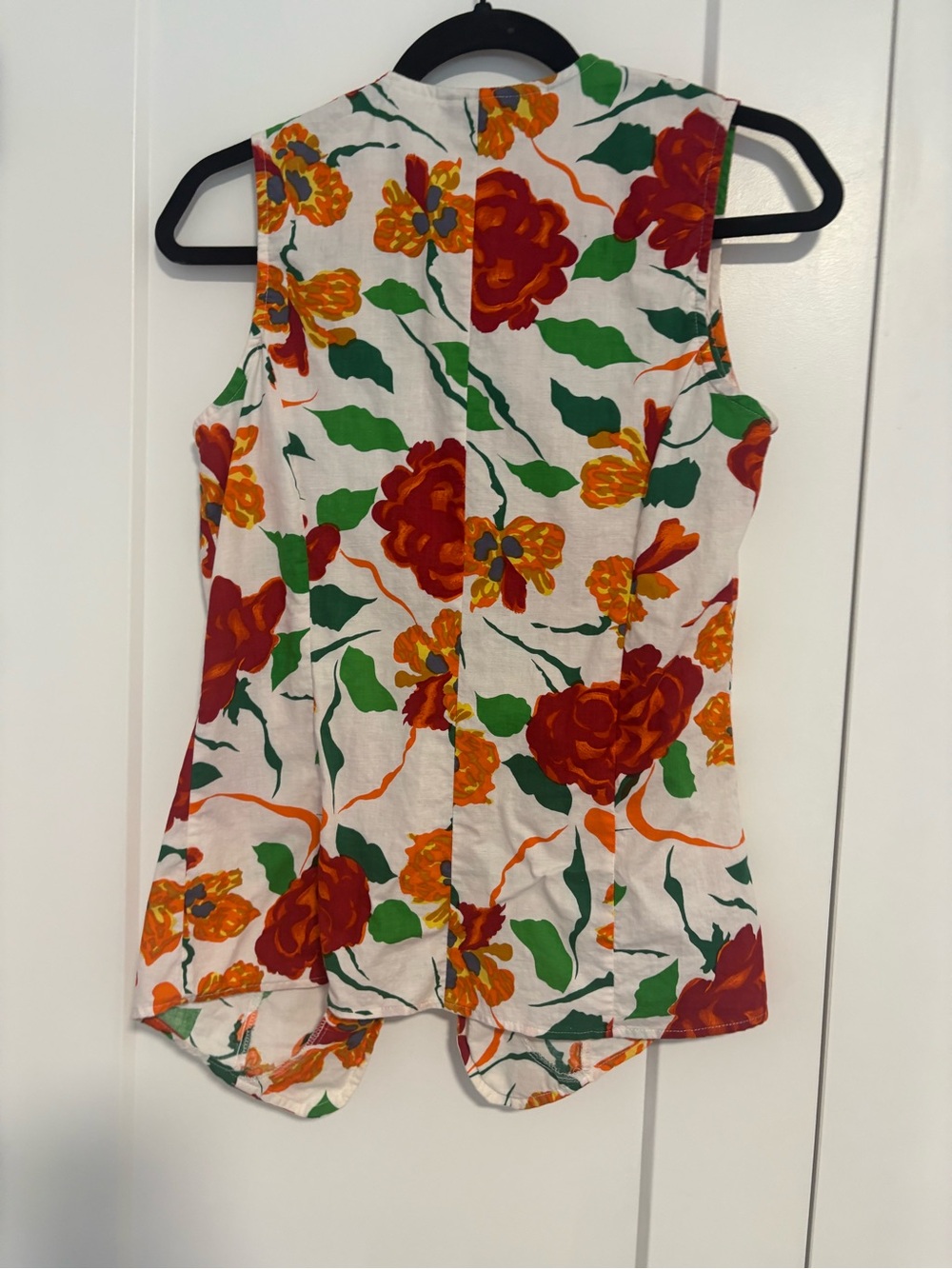 Vintage Two Roads Cotton‎ Floral Button-Front Sleeveless Top Vest Size Medium - Picture 7 of 10